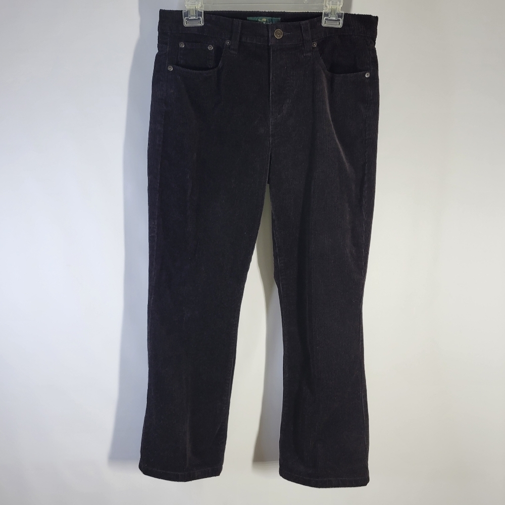 RLR Lauren Jeans Co Black Classic Boot cut Corduroys Size 10